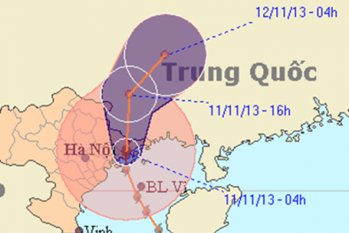 Bão số 14 đã tới biên giới Việt Nam - Trung Quốc